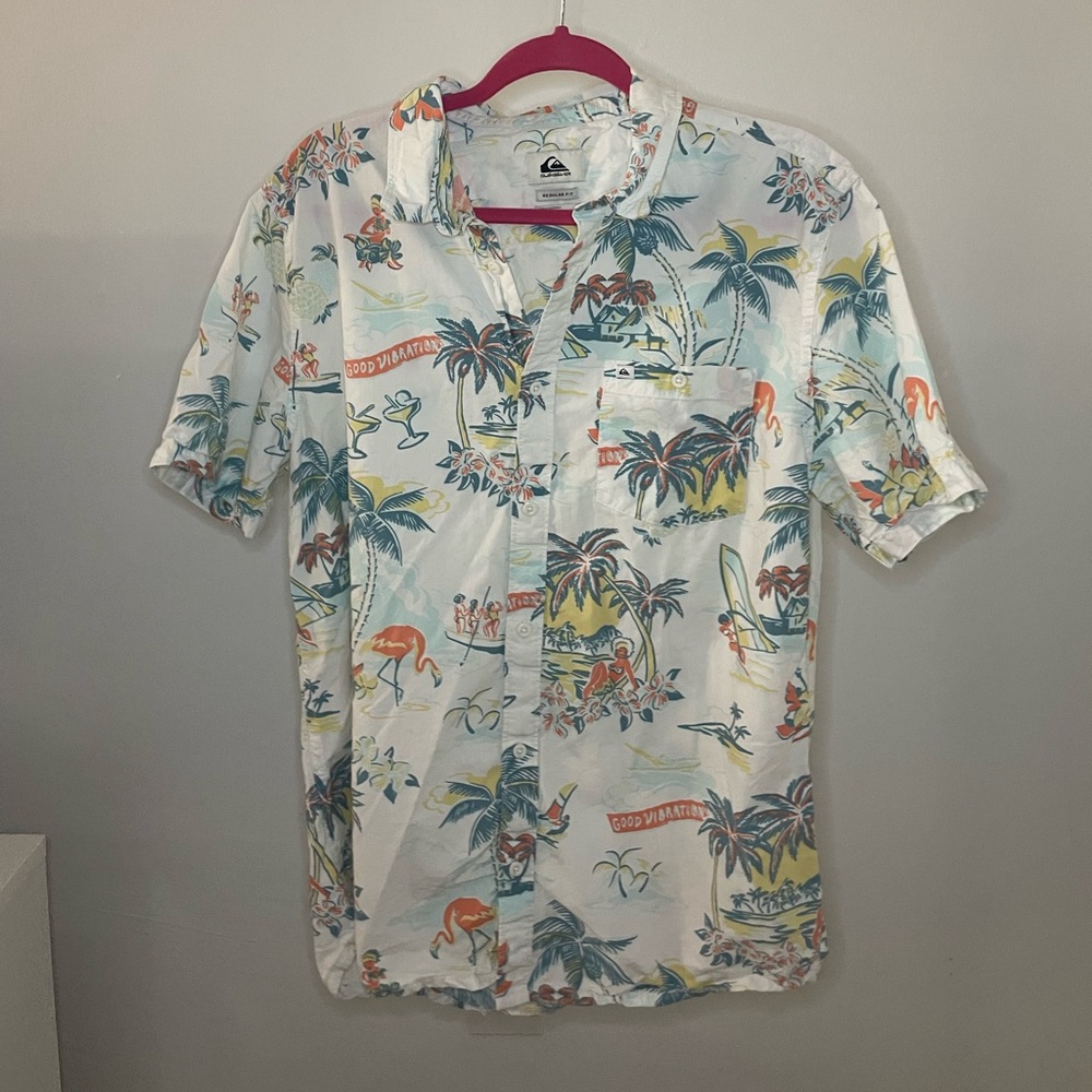 White Hawaiian shirt regular fit